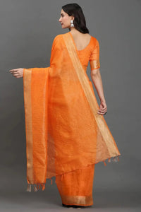Golden Flame | Kota Linen | Indidha Saree