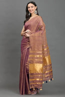 GOLDEN GARNET | Linen Tissue | Indidha Saree