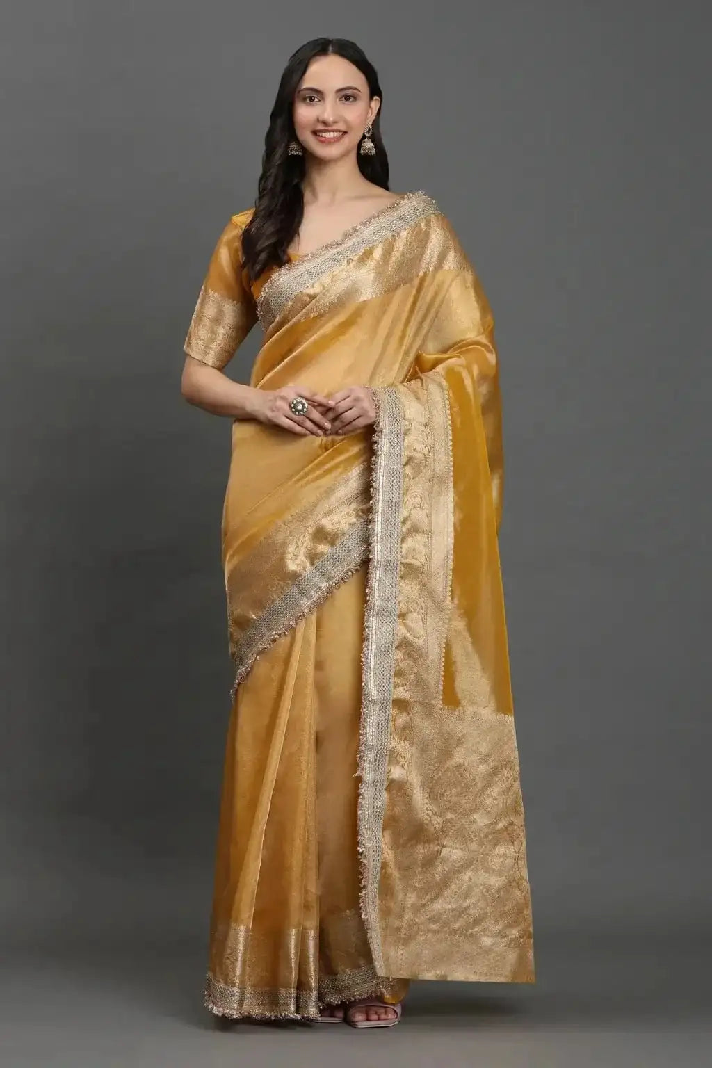Golden Hour Grace | Tissue | Indidha Saree