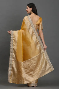 Golden Hour Grace | Tissue | Indidha Saree