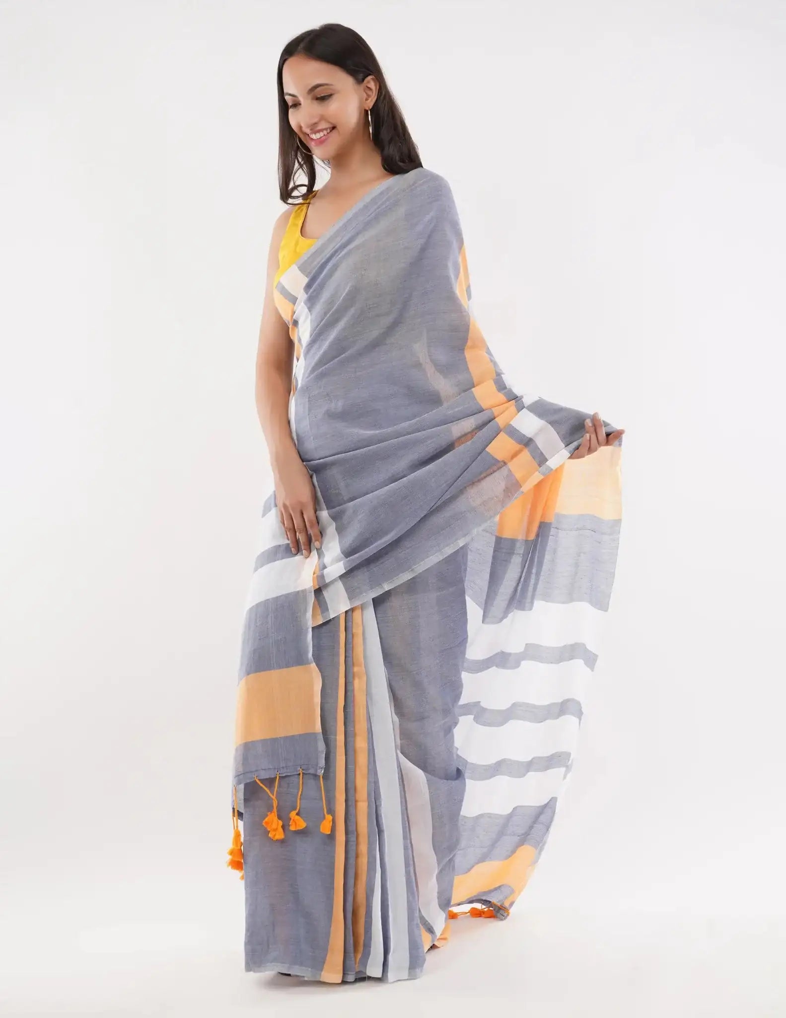 GOSSAMER GOLD | Textured Cotton | Indidha Saree