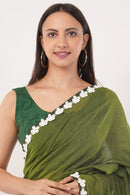 GREEN BLOSSOMES | Mul Cotton | Indidha Saree