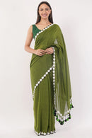 GREEN BLOSSOMES | Mul Cotton | Indidha Saree