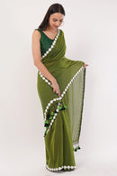 GREEN BLOSSOMES | Mul Cotton | Indidha Saree