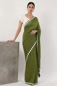 GREEN BLOSSOMES | Mul Cotton | Indidha Saree