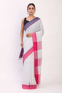 Grid & Glow | Pure Cotton | Indidha Saree