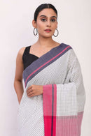 Grid & Glow | Pure Cotton | Indidha Saree