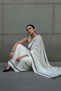 City Monochrome | Mul Cotton | Indidha Saree