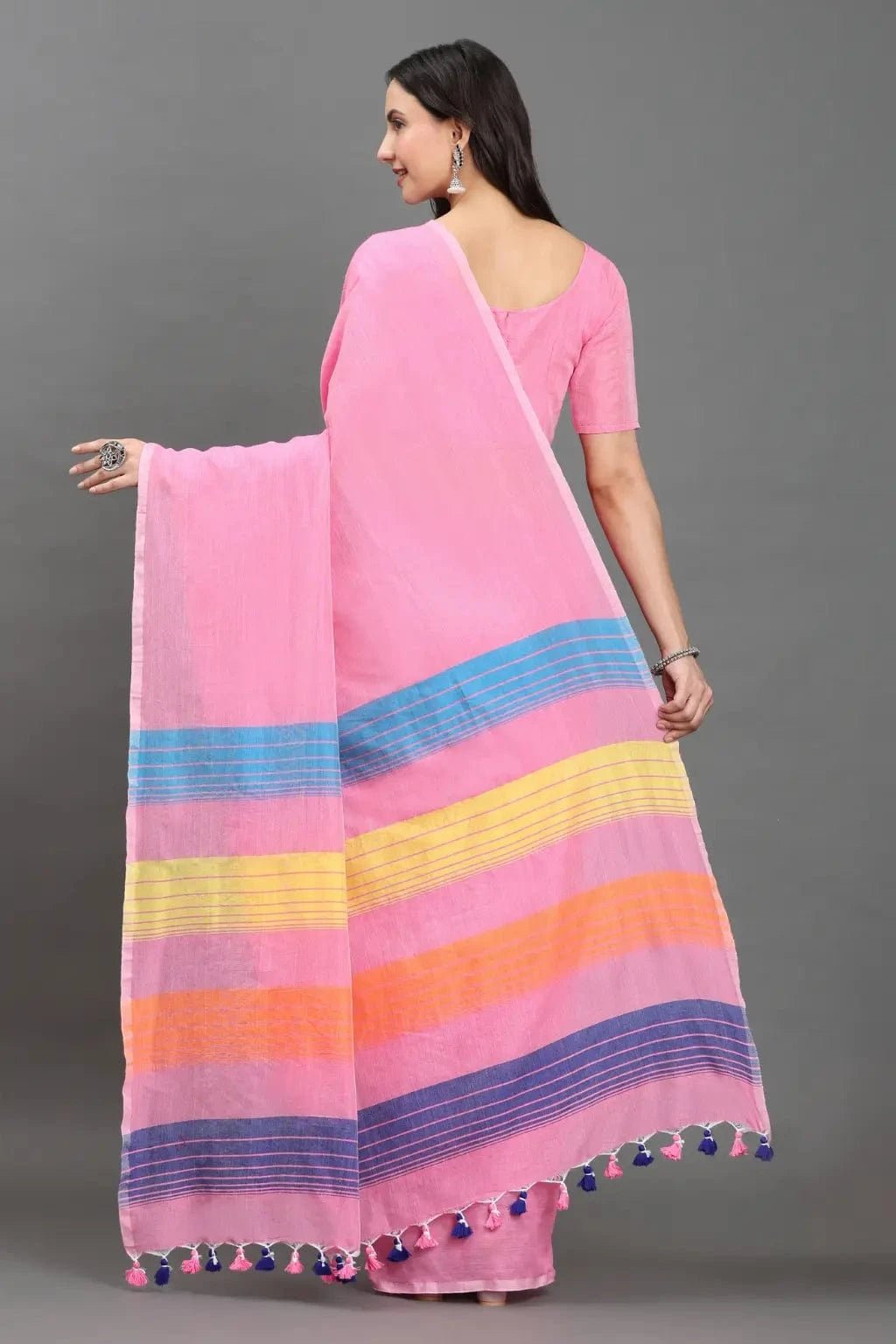 GULABI GULMOHAR | Pure Cotton | Indidha Saree