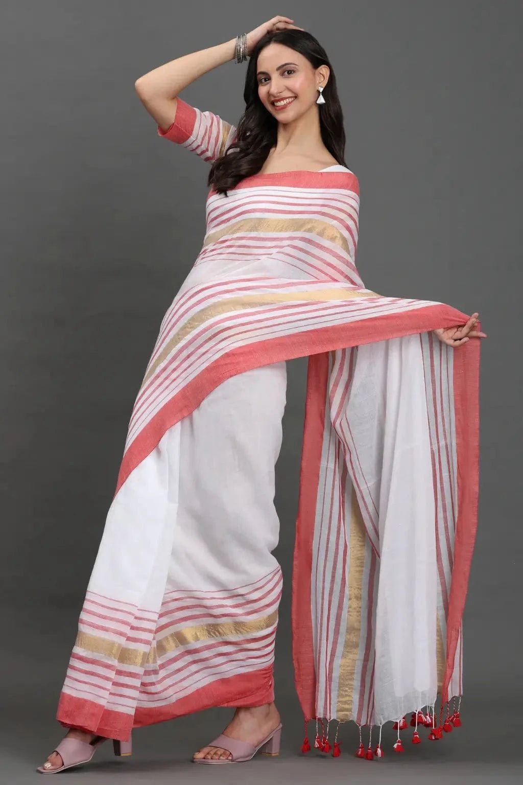 GULABI NOOR | Pure Cotton | Indidha Saree
