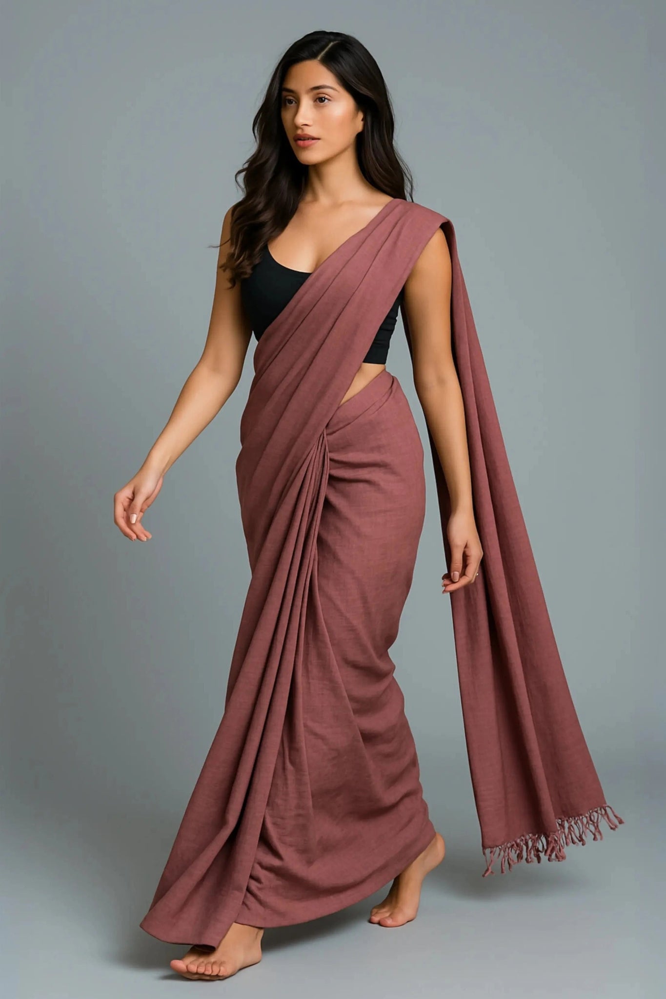 Gulnaar Clay | Mul Cotton | Indidha Saree