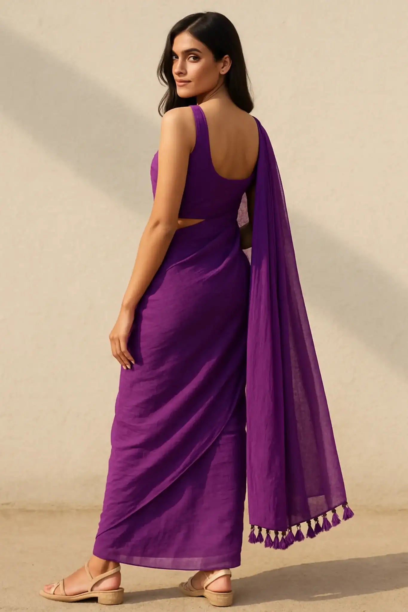 Gulnaar Gaze | Handloom Mul Cotton | Indidha Saree