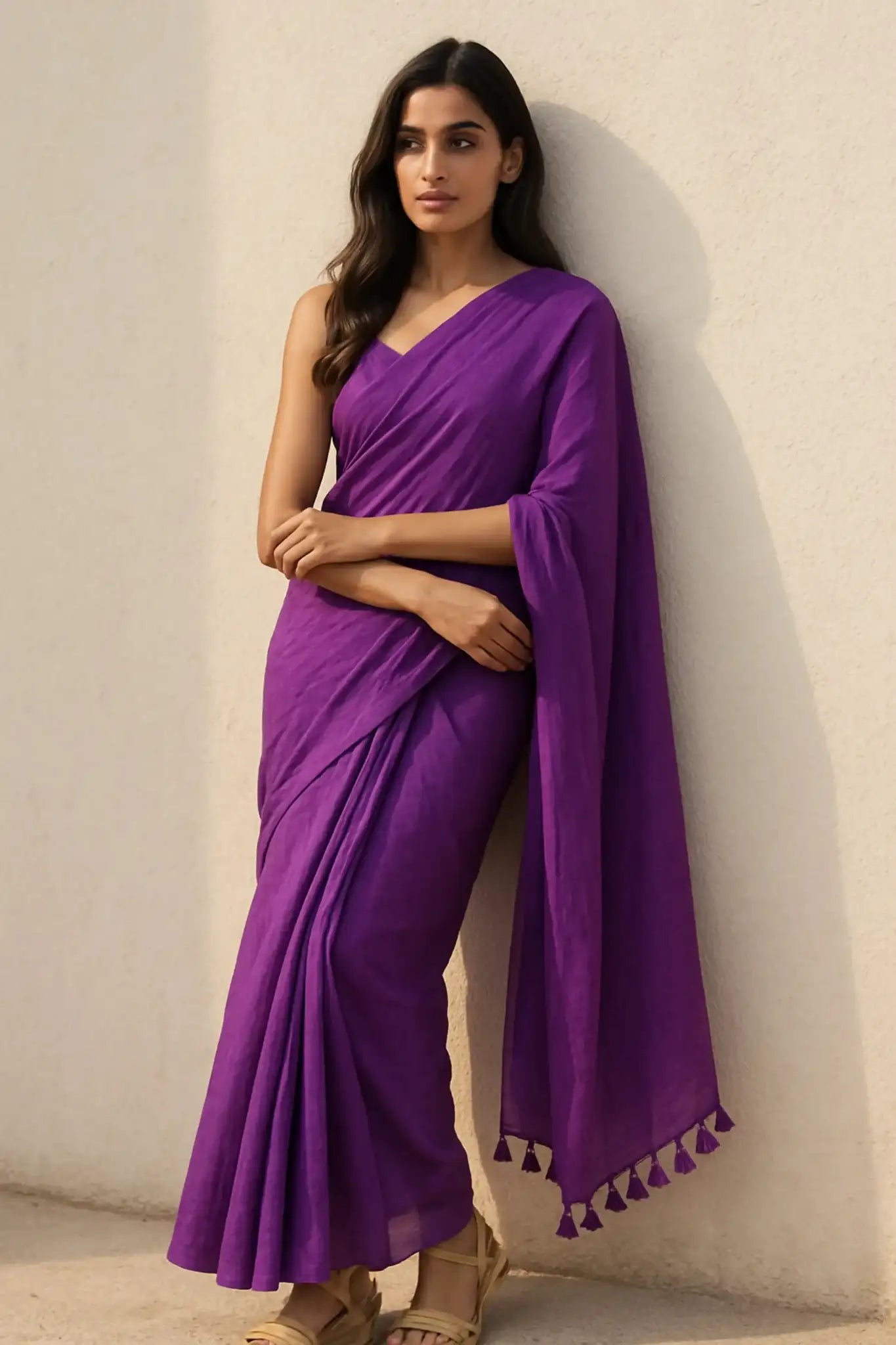 Gulnaar Gaze | Handloom Mul Cotton | Indidha Saree