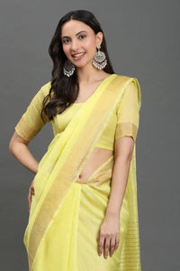 HALDI HAZE | Kota Linen | Indidha Saree