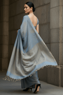 HEAVENLY BLUE | Handloom Linen Tissue | Indidha Saree