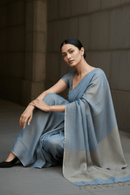 HEAVENLY BLUE | Handloom Linen Tissue | Indidha Saree