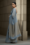 HEAVENLY BLUE | Handloom Linen Tissue | Indidha Saree