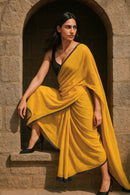 HONEYED HORIZON | Mul Cotton | Indidha Saree