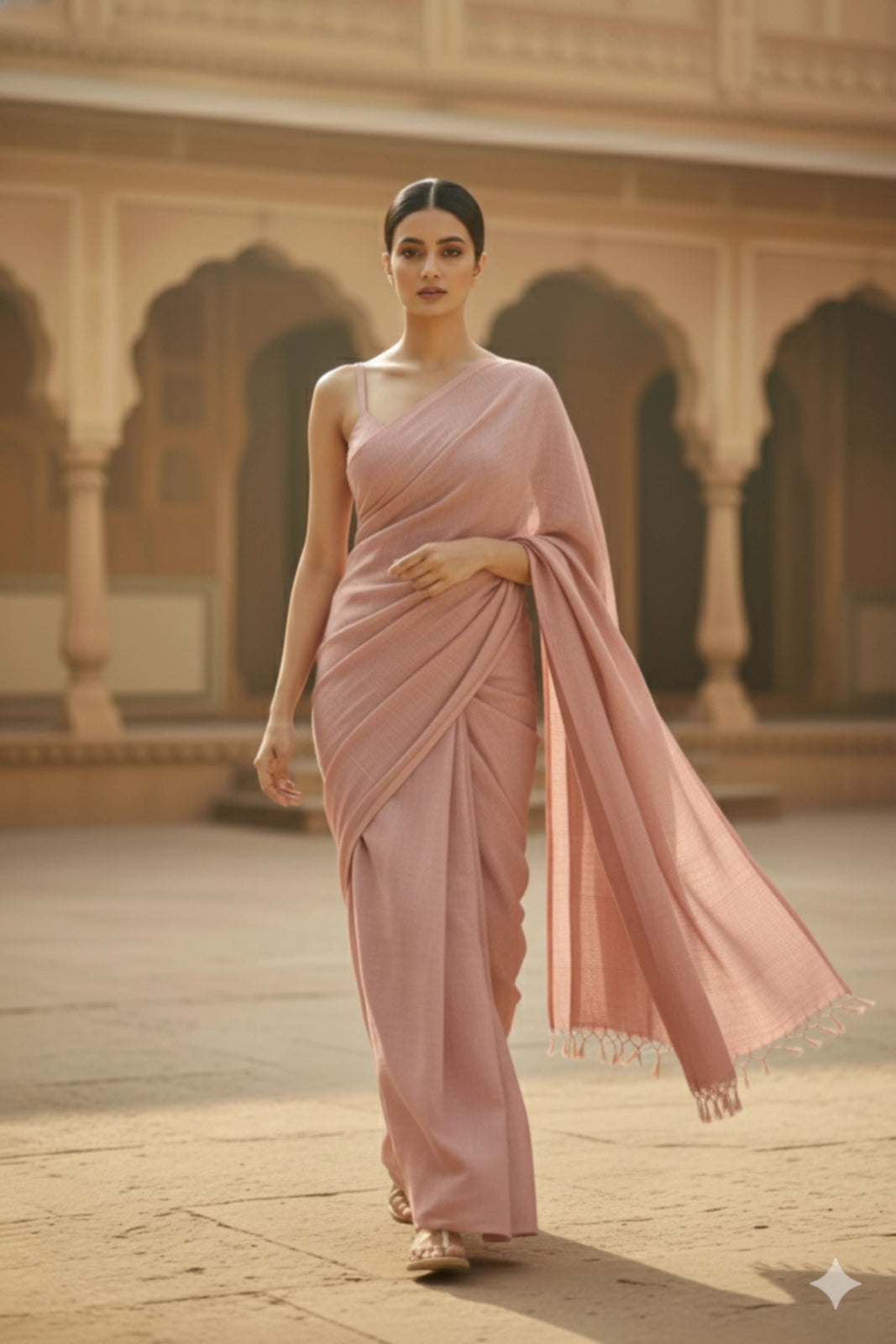 Hushed Rose | Cotton | Indidha Saree