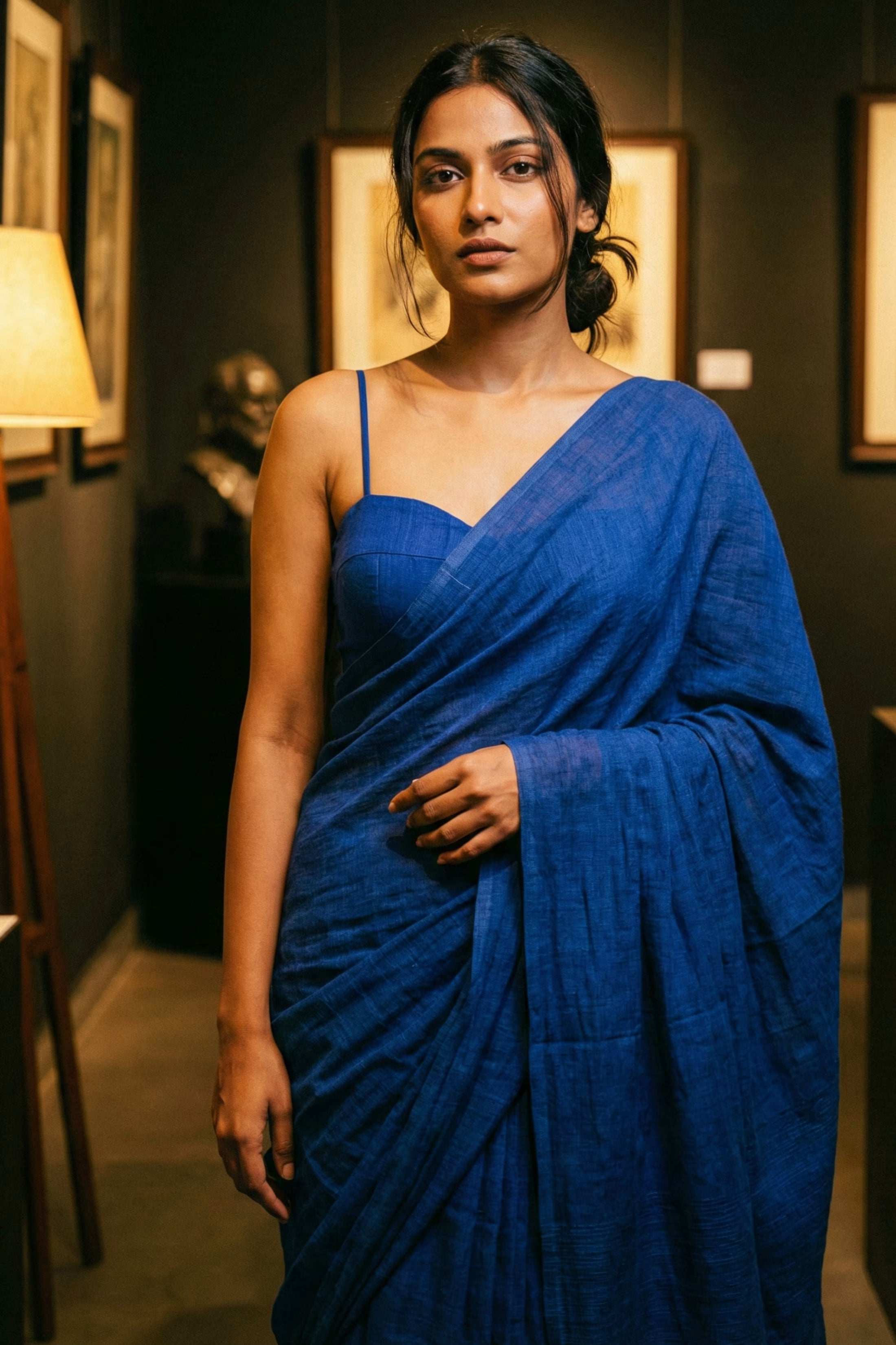 Indigo Hour | Mul Cotton | Indidha Saree