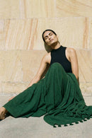 Hushed Pine | Mul Cotton | Indidha Saree