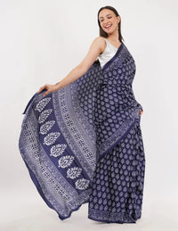 INDIGO VIBE | Cotton | Block Print | Indidha Saree