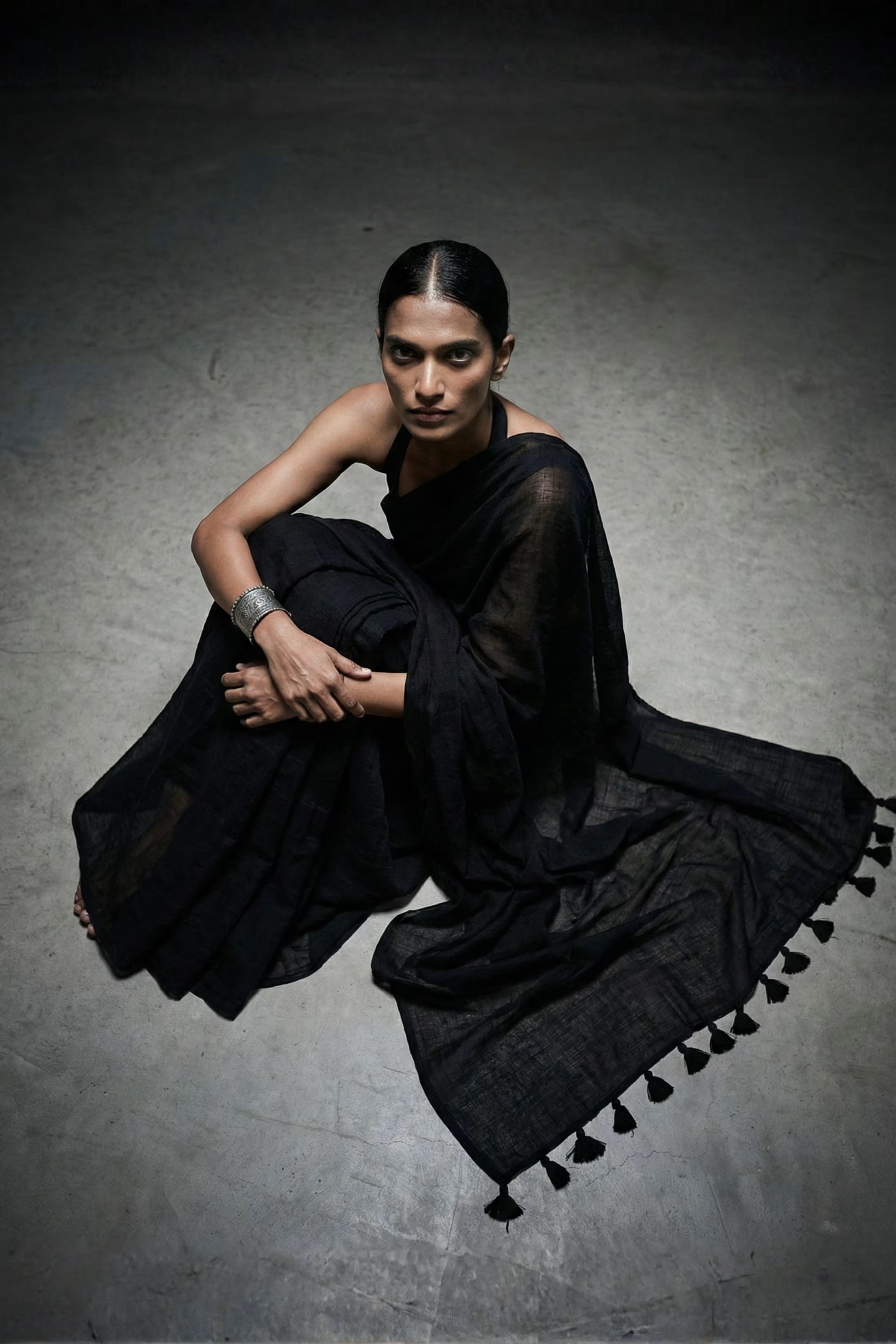 Ebon Drape | Mul Cotton | Indidha Saree