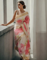IVORY ROSE | KERALA Cotton | Indidha Saree