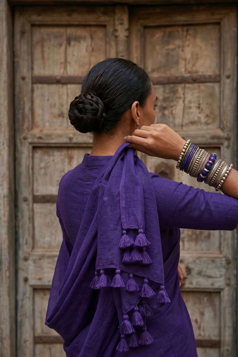 VELVET NEBULA | Mul Cotton | Indidha Saree