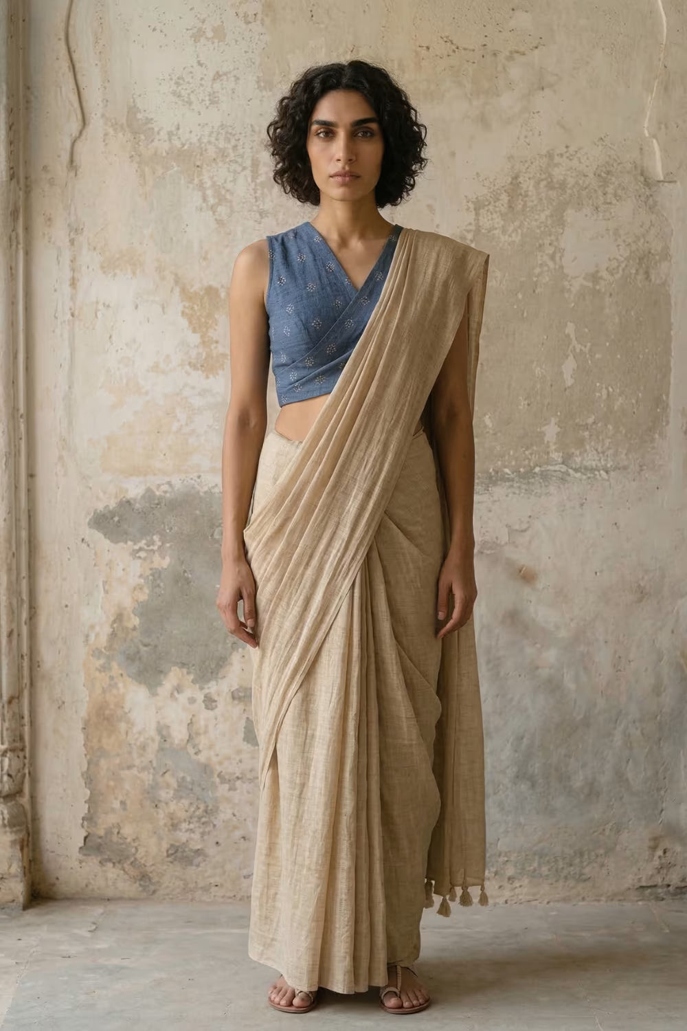 Chandan Leher | Mul Cotton | Indidha Saree