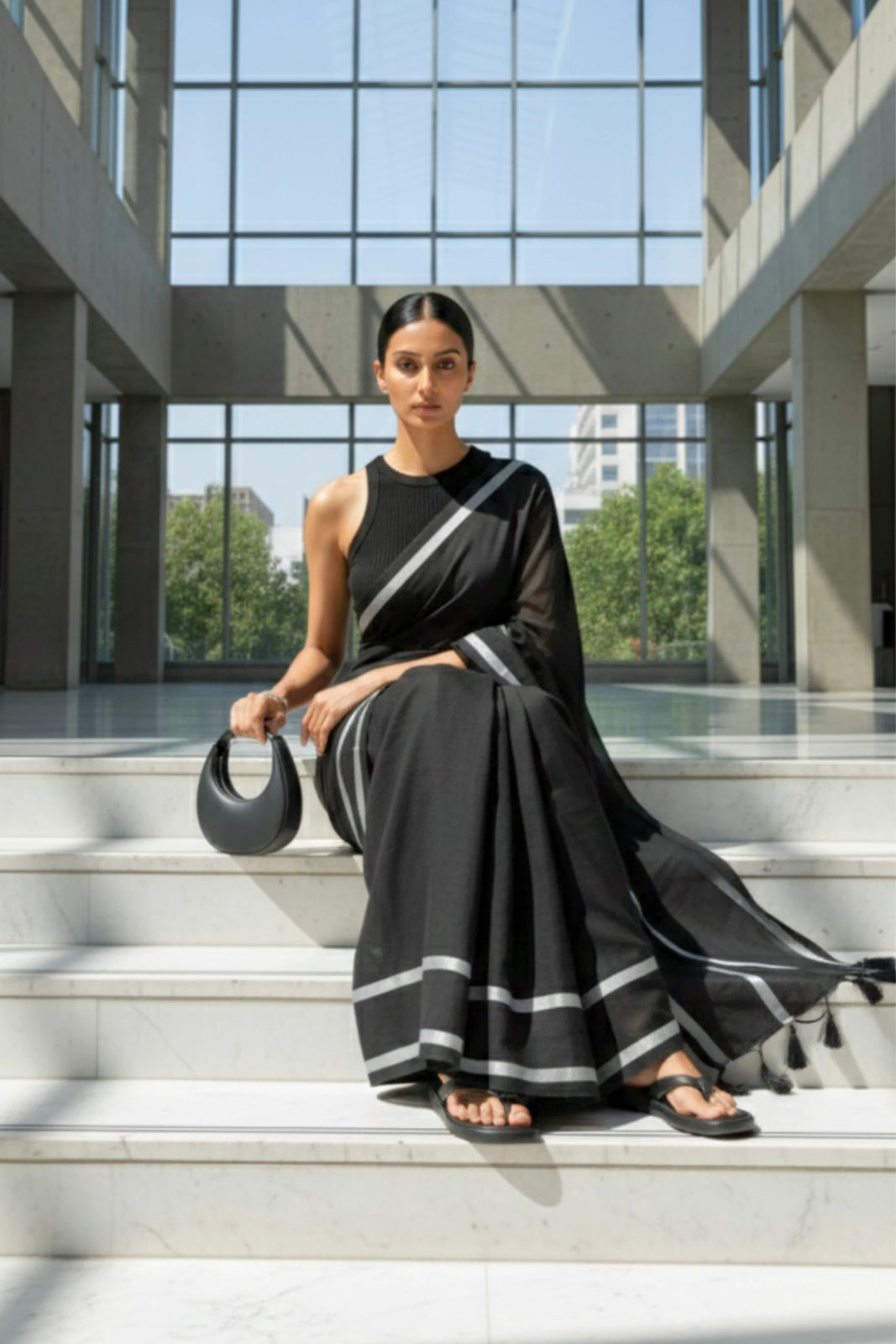 Kaali Reva | Handloom Mul Cotton | Indidha Saree