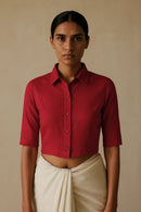 Kansa Berry | Handloom Mul Cotton | Blouse Fabric