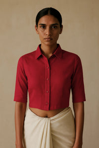 Kansa Berry | Handloom Mul Cotton | Blouse Fabric