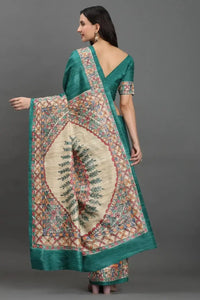 KathaKriti | Hand - painted Tussar Silk | Indidha Saree