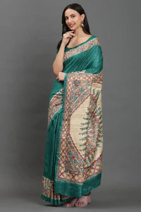 KathaKriti | Hand - painted Tussar Silk | Indidha Saree