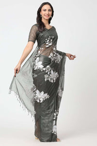 LEAF LUSTER | Organza Kota Embroidery | Indidha Saree