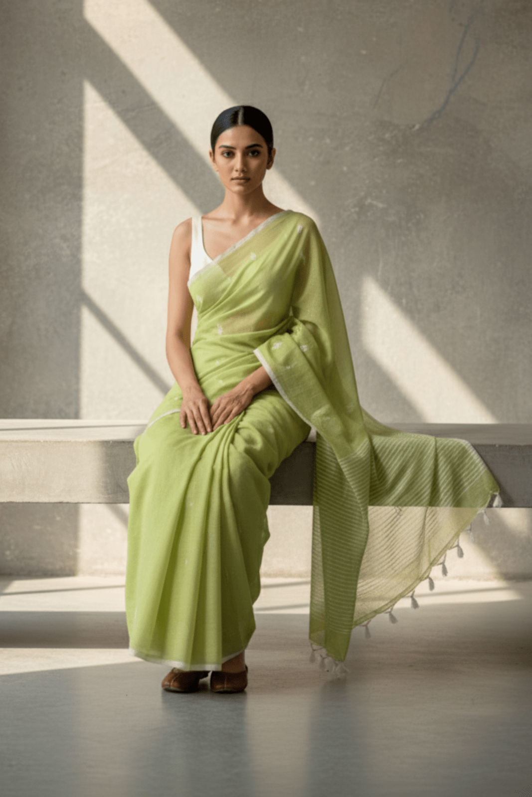LIME ESSENCE | Mul Cotton | Indidha Saree