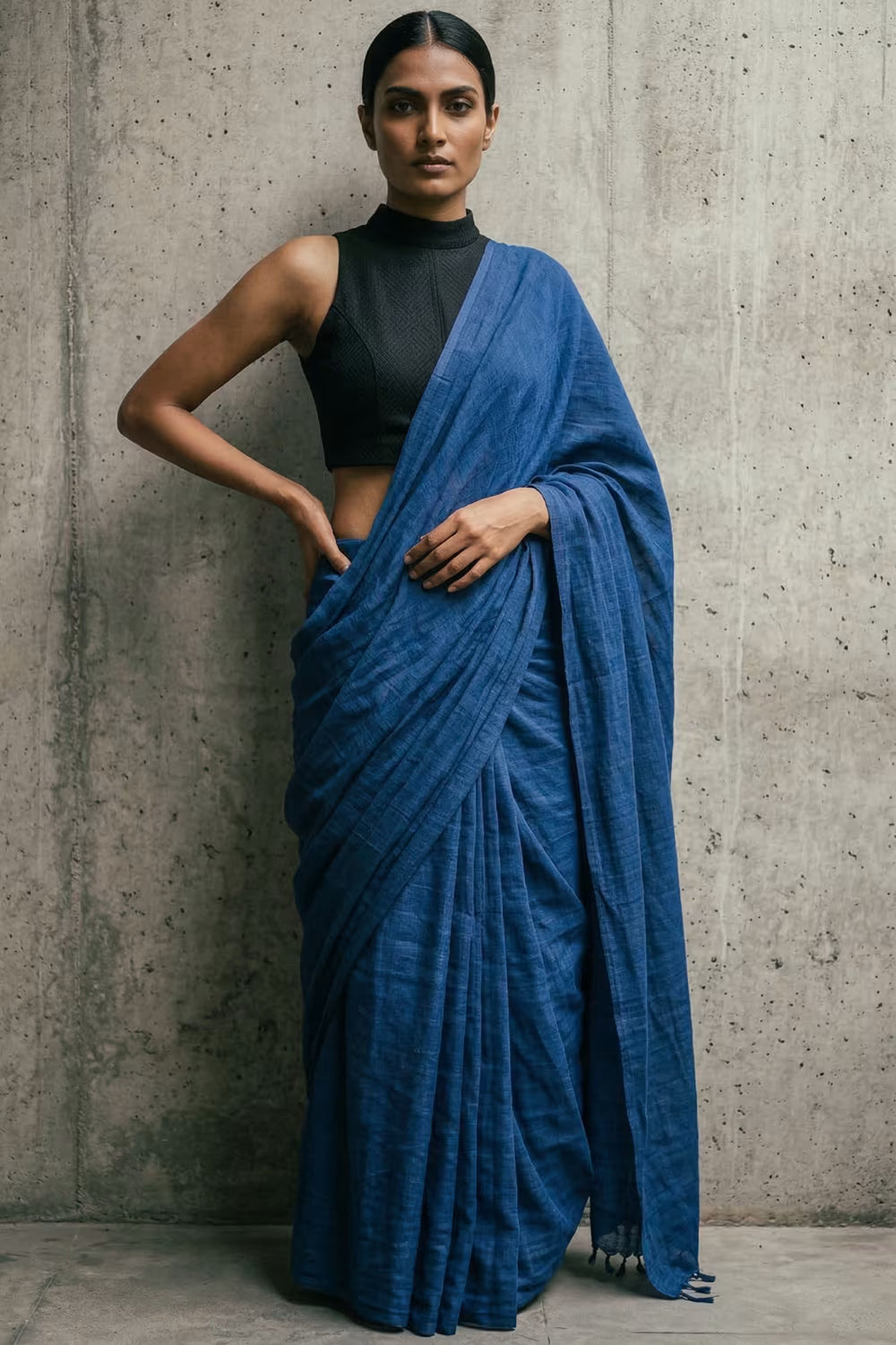 Indigo Hour | Mul Cotton | Indidha Saree