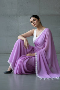 LOVESTRUCK LAVENDER | Mul Cotton | Indidha Saree