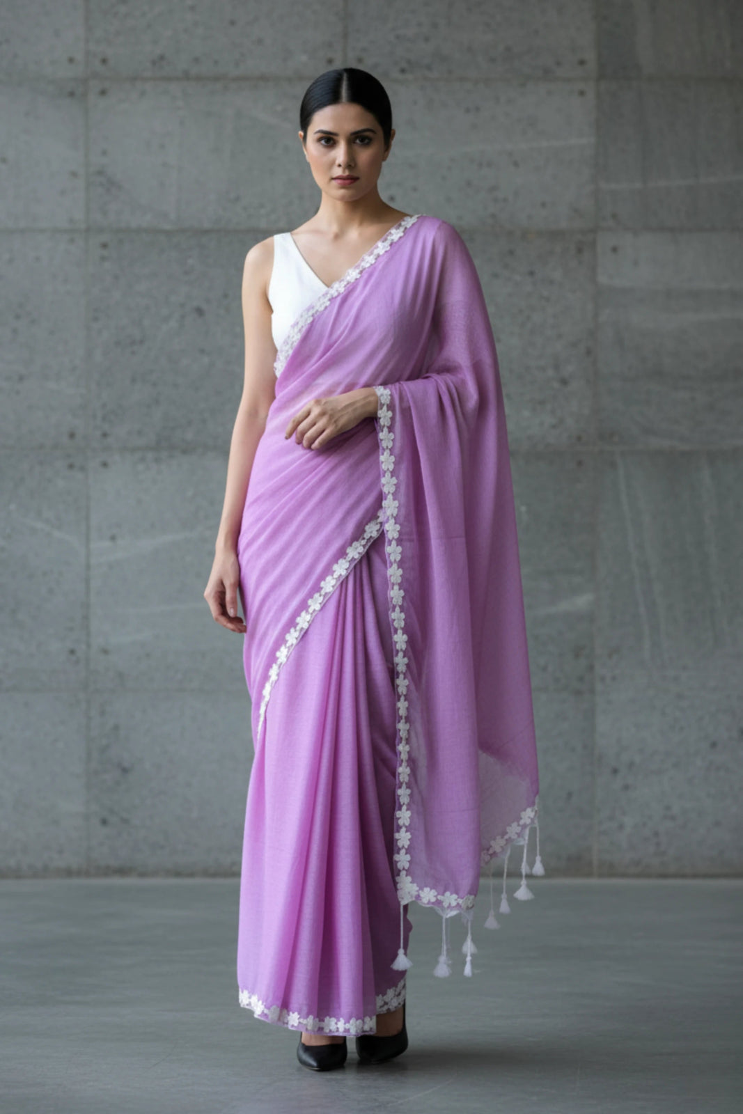 LOVESTRUCK LAVENDER | Mul Cotton | Indidha Saree
