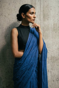 Indigo Hour | Mul Cotton | Indidha Saree