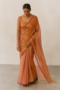 LUMINOUS ROSE | Handloom Tissue | Indidha Saree