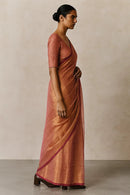 LUMINOUS ROSE | Handloom Tissue | Indidha Saree