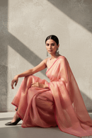 LUMINOUS ROSE | Handloom Tissue | Indidha Saree