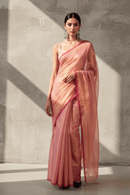 LUMINOUS ROSE | Handloom Tissue | Indidha Saree