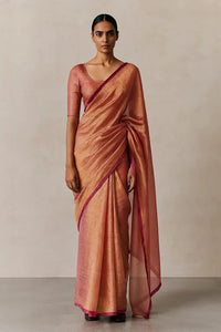 LUMINOUS ROSE | Handloom Tissue | Indidha Saree