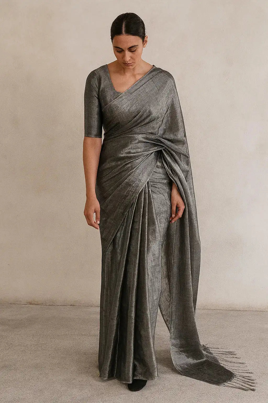 LUNAR GLOW | Handloom Tissue | Indidha Saree