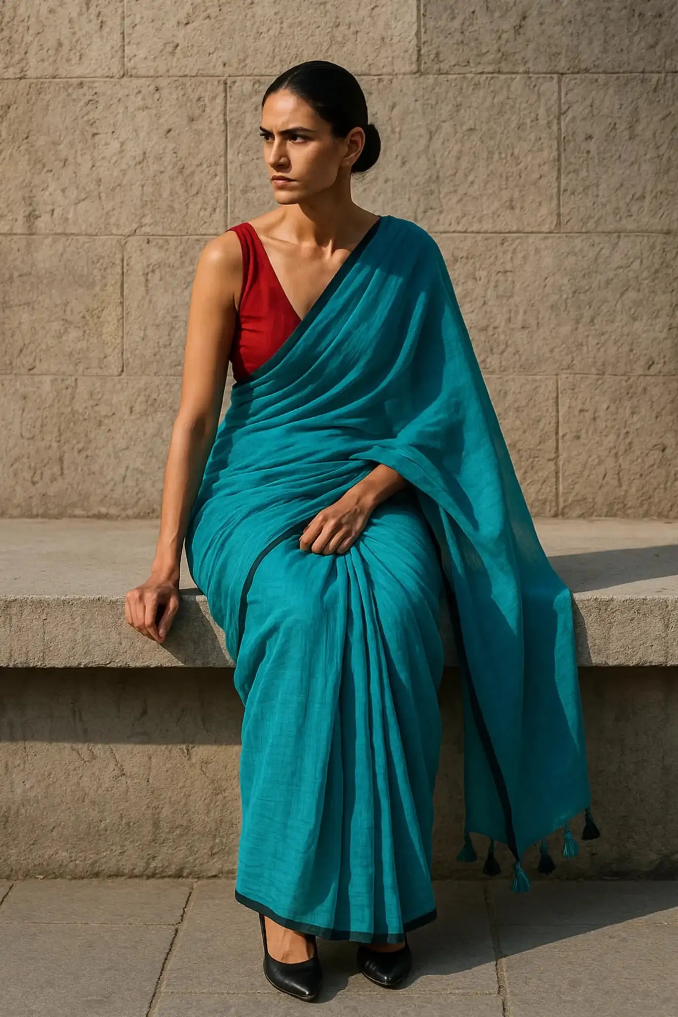 LUSH CALM | Mul Cotton | Indidha Saree