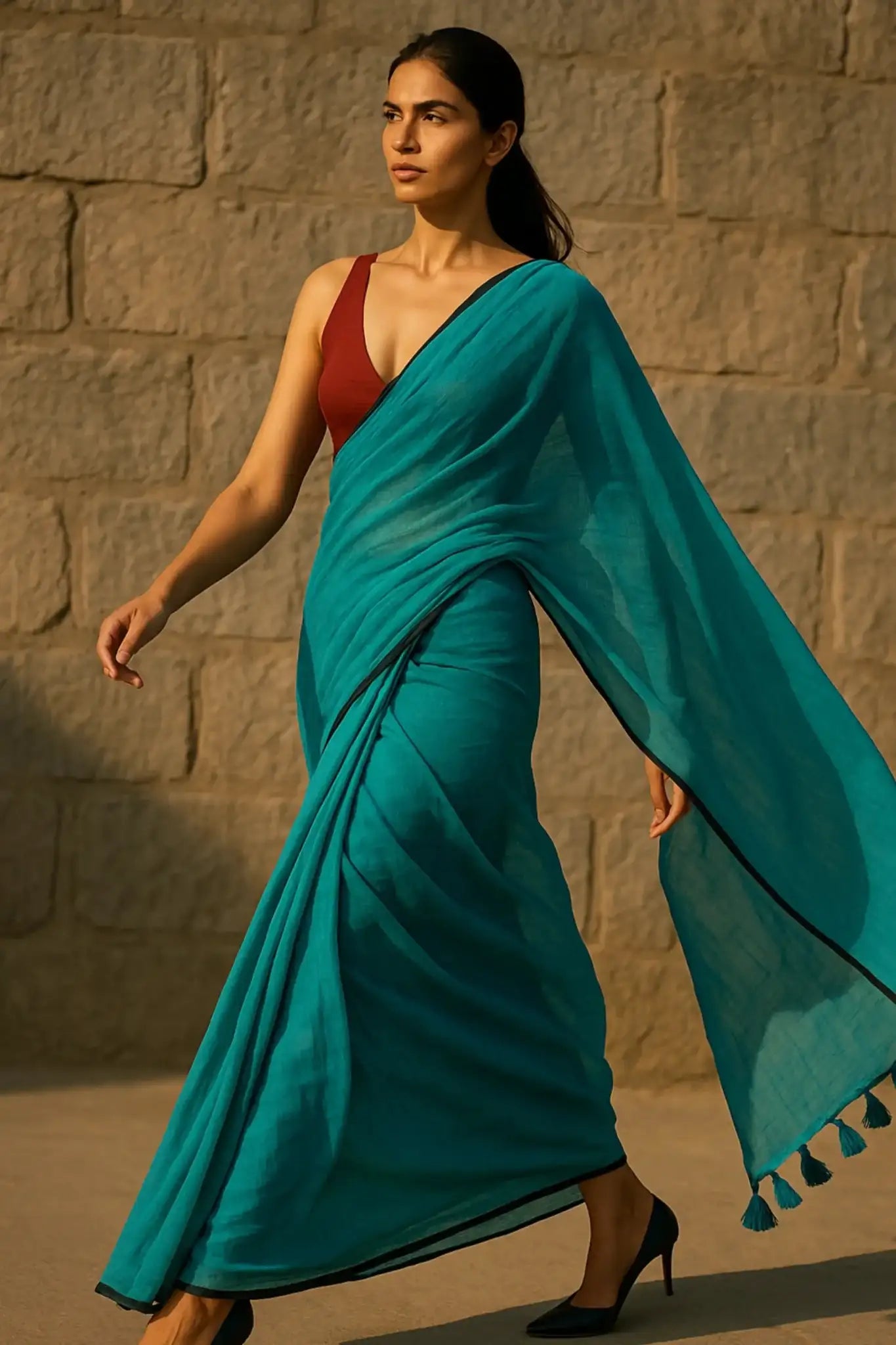 LUSH CALM | Mul Cotton | Indidha Saree