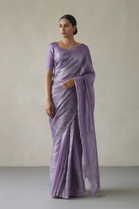 LUSTROUS MOONLIT | Handloom Tissue | Indidha Saree